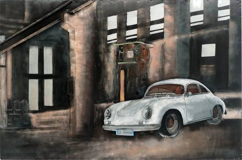 moebelfaktor Wandbild Porsche front 115x75, Design Metallbild, Handarbeit, 3D-Effekt von moebelfaktor