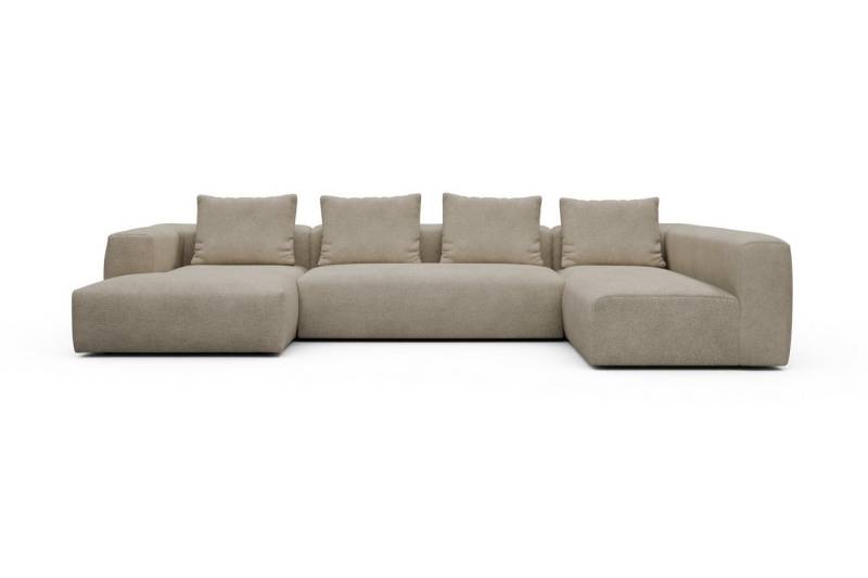 moebelfaktor Wohnlandschaft Fred Chaiselongue links mit 2-Sitzer und lange Armlehne rechts, Modular, tief, komfortabel, breite Armlehnen von moebelfaktor