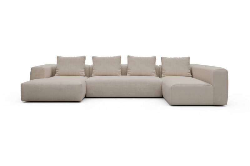 moebelfaktor Wohnlandschaft Fred Chaiselongue links mit 2-Sitzer und lange Armlehne rechts, Modular, tief, komfortabel, breite Armlehnen von moebelfaktor