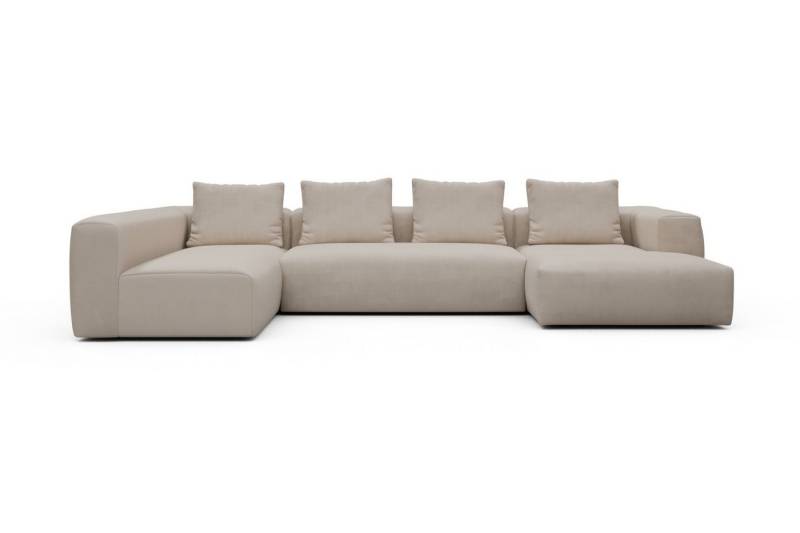 moebelfaktor Wohnlandschaft Fred Chaiselongue rechts mit 2-Sitzer und lange Armlehne links, Modular, tief, komfortabel, breite Armlehnen von moebelfaktor