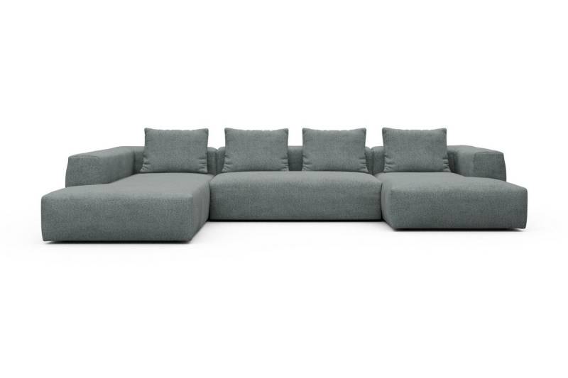 moebelfaktor Wohnlandschaft Fred Relax-Ecke links mit 2-Sitzer und Chaiselongue rechts, Modular, tief, komfortabel, breite Armlehnen von moebelfaktor