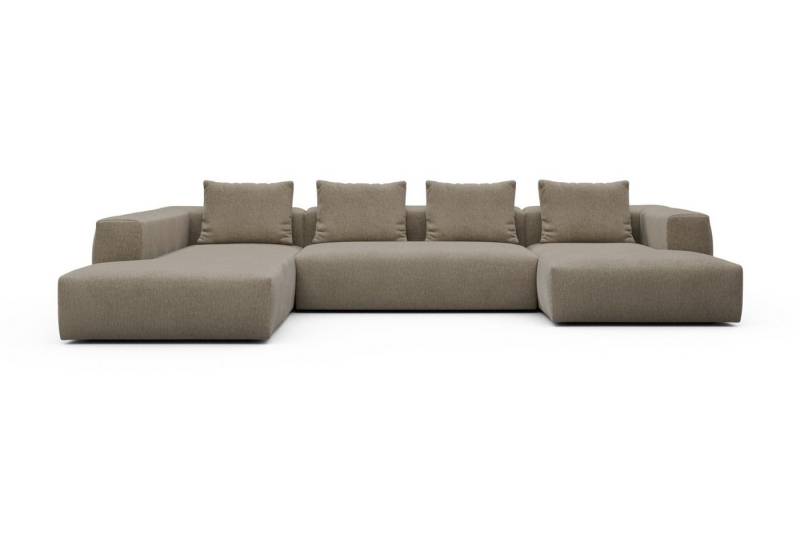 moebelfaktor Wohnlandschaft Fred Relax-Ecke links mit 2-Sitzer und Chaiselongue rechts, Modular, tief, komfortabel, breite Armlehnen von moebelfaktor