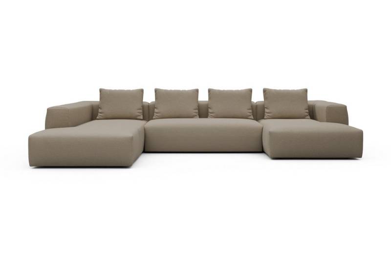 moebelfaktor Wohnlandschaft Fred Relax-Ecke links mit 2-Sitzer und Chaiselongue rechts, Modular, tief, komfortabel, breite Armlehnen von moebelfaktor