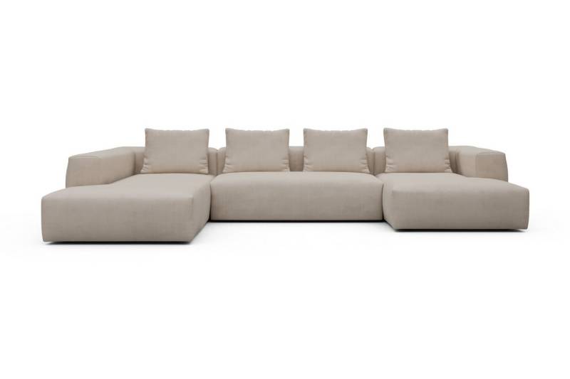 moebelfaktor Wohnlandschaft Fred Relax-Ecke links mit 2-Sitzer und Chaiselongue rechts, Modular, tief, komfortabel, breite Armlehnen von moebelfaktor