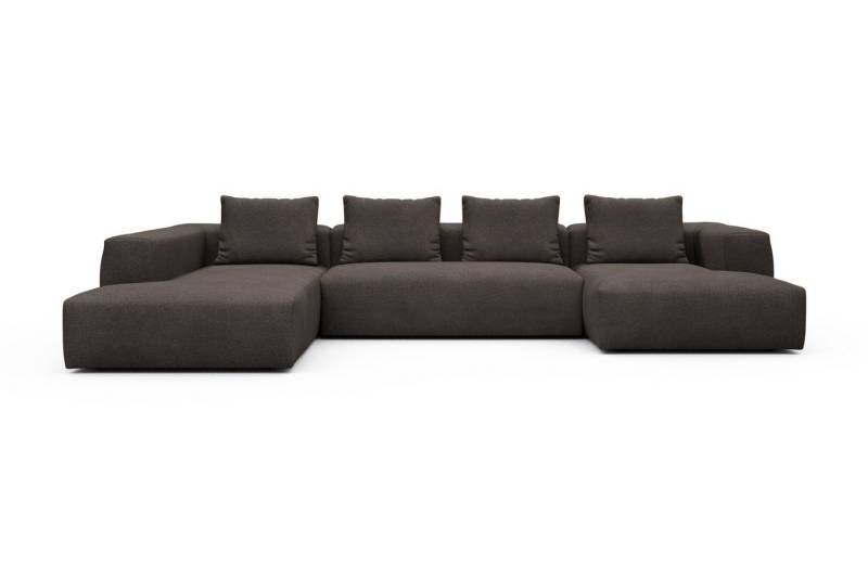 moebelfaktor Wohnlandschaft Fred Relax-Ecke links mit 2-Sitzer und Chaiselongue rechts, Modular, tief, komfortabel, breite Armlehnen von moebelfaktor