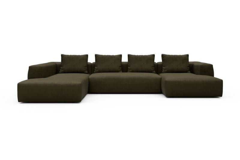 moebelfaktor Wohnlandschaft Fred Relax-Ecke links mit 2-Sitzer und Chaiselongue rechts, Modular, tief, komfortabel, breite Armlehnen von moebelfaktor