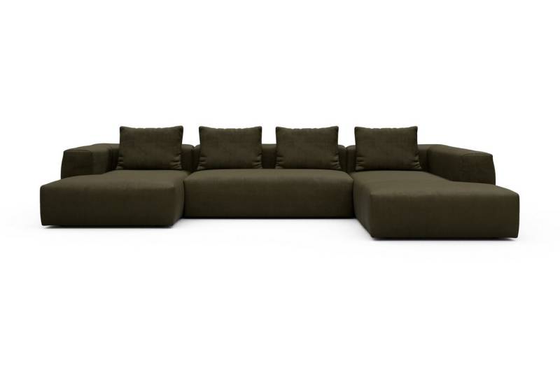 moebelfaktor Wohnlandschaft Fred Relax-Ecke rechts mit 2-Sitzer und Chaiselongue links, Modular, tief, komfortabel, breite Armlehnen von moebelfaktor