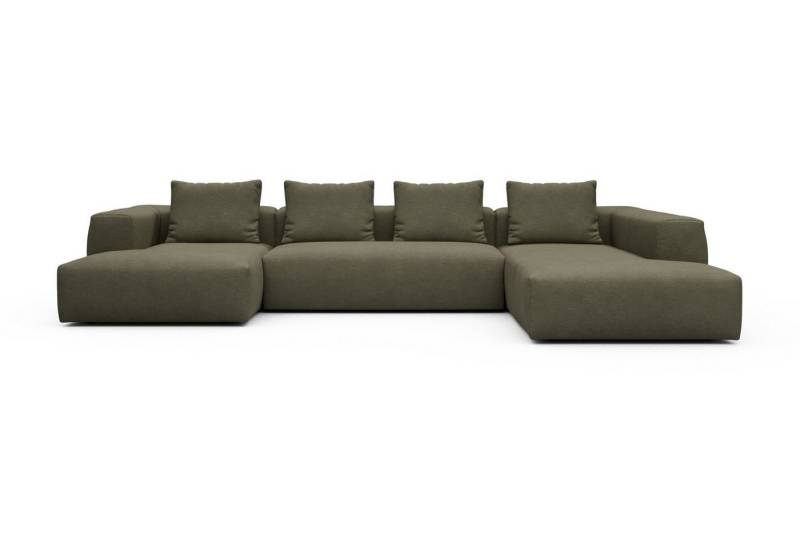 moebelfaktor Wohnlandschaft Fred Relax-Ecke rechts mit 2-Sitzer und Chaiselongue links, Modular, tief, komfortabel, breite Armlehnen von moebelfaktor