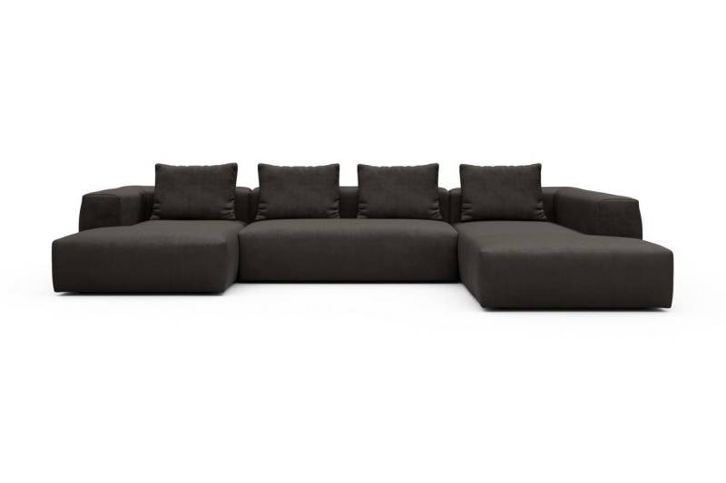 moebelfaktor Wohnlandschaft Fred Relax-Ecke rechts mit 2-Sitzer und Chaiselongue links, Modular, tief, komfortabel, breite Armlehnen von moebelfaktor