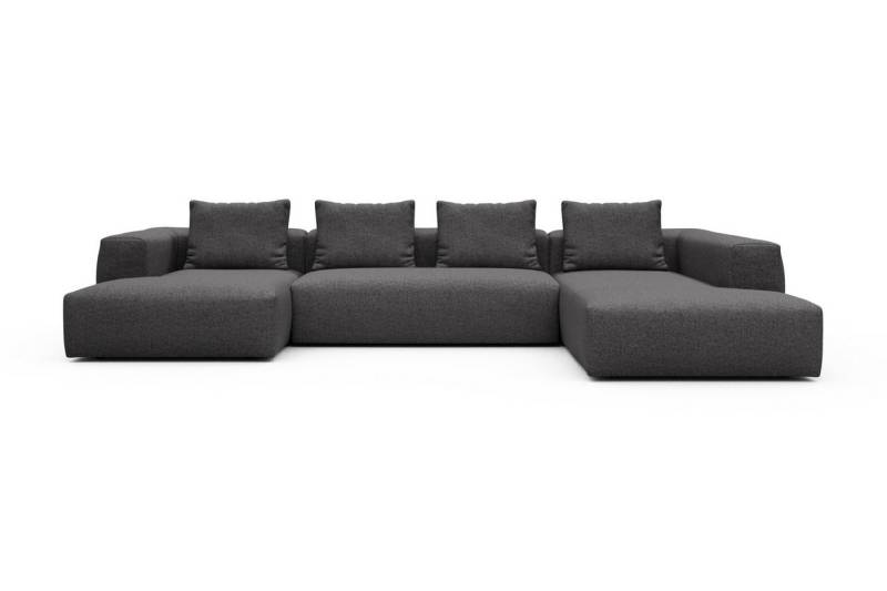moebelfaktor Wohnlandschaft Fred Relax-Ecke rechts mit 2-Sitzer und Chaiselongue links, Modular, tief, komfortabel, breite Armlehnen von moebelfaktor