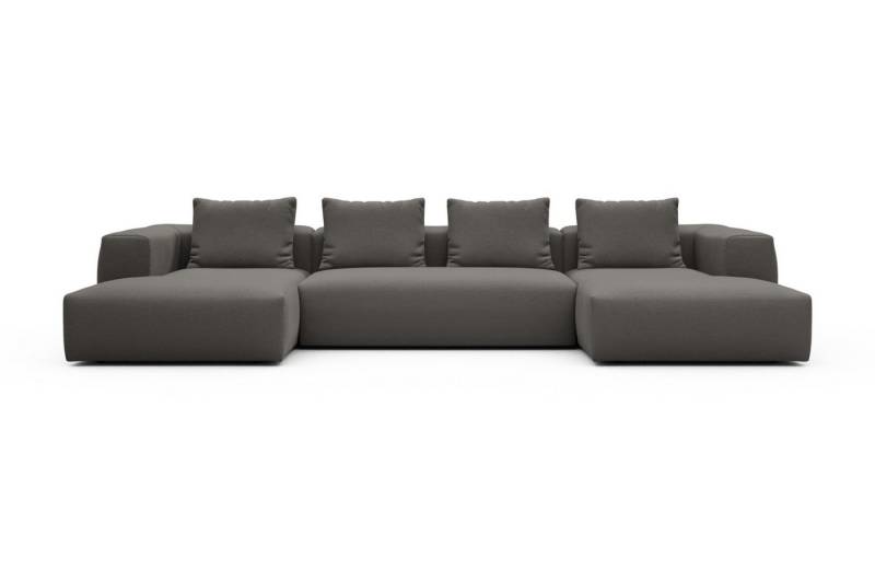 moebelfaktor Wohnlandschaft Fred mit 2-Sitzer und Chaiselongue beidseitig, Modular, tief, komfortabel, breite Armlehnen von moebelfaktor
