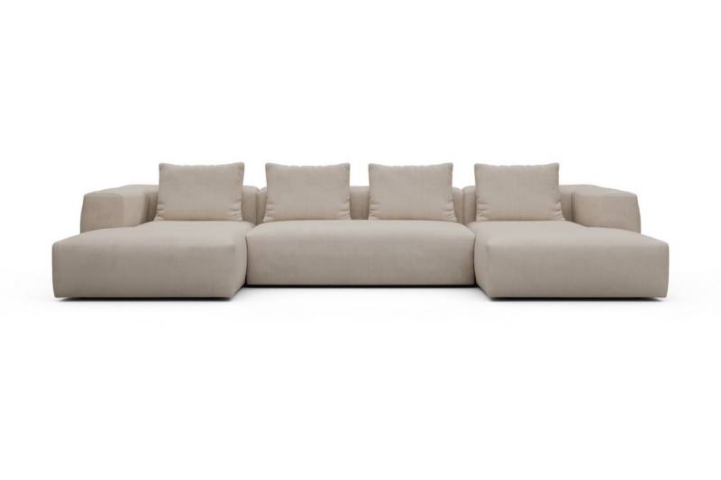 moebelfaktor Wohnlandschaft Fred mit 2-Sitzer und Chaiselongue beidseitig, Modular, tief, komfortabel, breite Armlehnen von moebelfaktor