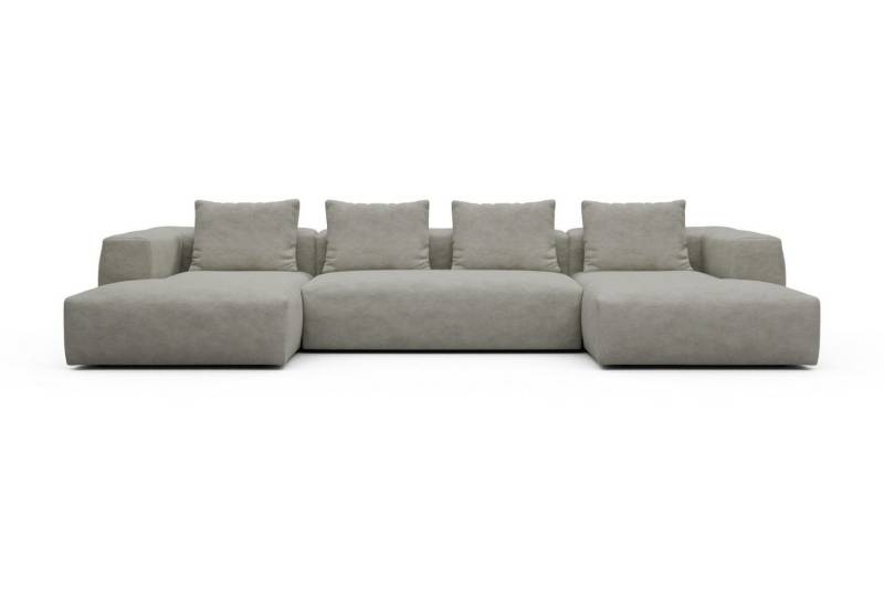 moebelfaktor Wohnlandschaft Fred mit 2-Sitzer und Chaiselongue beidseitig, Modular, tief, komfortabel, breite Armlehnen von moebelfaktor