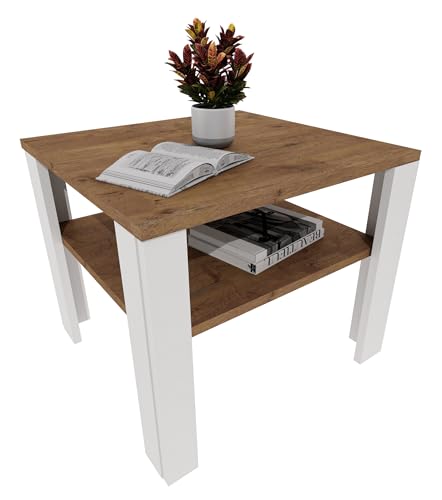 Moderner Couchtisch im Retro-Loft-Design | Wohnzimmertisch mit Ablagefläche | Stabiler Beistelltisch für Wohnzimmer, Büro & Lounge | Eiche Lancelot/Weiß Moderner Couchtisch im Retro-Loft-Design | Wohnzimmertisch mit Ablagefläche | Stabiler Beistelltisch für Wohnzimmer, Büro & Lounge | Eiche Lancelot/Weiß von möbelkap