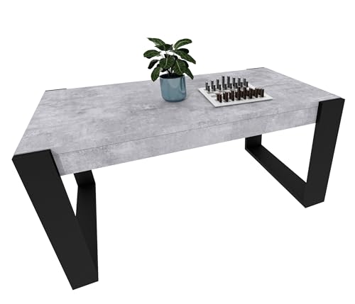 möbelkap Couchtisch | Moderner Wohnzimmertisch im Retro Loft Design | Stabiler & Kratzfester Sofatisch mit Pflegeleichter Oberfläche | Vielseitig für Wohnzimmer, Büro & Loft | Beton Dekor/Schwarz möbelkap Couchtisch | Moderner Wohnzimmertisch im Retro Loft Design | Stabiler & Kratzfester Sofatisch mit Pflegeleichter Oberfläche | Vielseitig für Wohnzimmer, Büro & Loft | Beton Dekor/Schwarz von möbelkap