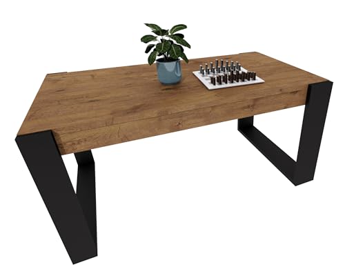 möbelkap Couchtisch | Moderner Wohnzimmertisch im Retro Loft Design | Stabiler & Kratzfester Sofatisch mit Pflegeleichter Oberfläche | Vielseitig für Wohnzimmer, Büro & Loft | Eiche Lancelot/Schwarz möbelkap Couchtisch | Moderner Wohnzimmertisch im Retro Loft Design | Stabiler & Kratzfester Sofatisch mit Pflegeleichter Oberfläche | Vielseitig für Wohnzimmer, Büro & Loft | Eiche Lancelot/Schwarz von möbelkap