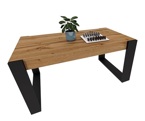 möbelkap Couchtisch | Moderner Wohnzimmertisch im Retro Loft Design | Stabiler & Kratzfester Sofatisch mit Pflegeleichter Oberfläche | Vielseitig für Wohnzimmer, Büro & Loft | Eiche Wotan/Schwarz möbelkap Couchtisch | Moderner Wohnzimmertisch im Retro Loft Design | Stabiler & Kratzfester Sofatisch mit Pflegeleichter Oberfläche | Vielseitig für Wohnzimmer, Büro & Loft | Eiche Wotan/Schwarz von möbelkap