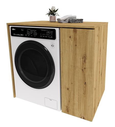 möbelkap Waschmaschinenumbauschrank für Waschmaschine, Eiche Artisan – Praktischer Badschrank Badezimmer Regal 96×88,5×66 cm aus laminierter Platte mit ABS-Kanten, platzsparend & stabil möbelkap Waschmaschinenumbauschrank für Waschmaschine, Eiche Artisan – Praktischer Badschrank Badezimmer Regal 96×88,5×66 cm aus laminierter Platte mit ABS-Kanten, platzsparend & stabil von möbelkap