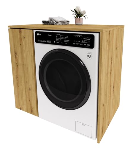 möbelkap Waschmaschinenumbauschrank für Waschmaschine, Eiche Artisan – Praktischer Badschrank Badezimmer Regal 96×88,5×66 cm aus laminierter Platte mit ABS-Kanten, platzsparend & stabil möbelkap Waschmaschinenumbauschrank für Waschmaschine, Eiche Artisan – Praktischer Badschrank Badezimmer Regal 96×88,5×66 cm aus laminierter Platte mit ABS-Kanten, platzsparend & stabil von möbelkap