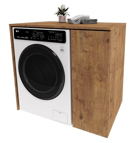 möbelkap Waschmaschinenumbauschrank für Waschmaschine, Eiche Lancelot – Praktischer Badschrank Badezimmer Regal 96×88,5×66 cm aus laminierter Platte mit ABS-Kanten, platzsparend & stabil möbelkap Waschmaschinenumbauschrank für Waschmaschine, Eiche Lancelot – Praktischer Badschrank Badezimmer Regal 96×88,5×66 cm aus laminierter Platte mit ABS-Kanten, platzsparend & stabil von möbelkap
