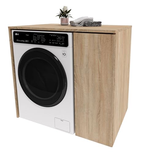 möbelkap Waschmaschinenumbauschrank für Waschmaschine, Eiche Sonoma – Praktischer Badschrank Badezimmer Regal 96×88,5×66 cm aus laminierter Platte mit ABS-Kanten, platzsparend & stabil möbelkap Waschmaschinenumbauschrank für Waschmaschine, Eiche Sonoma – Praktischer Badschrank Badezimmer Regal 96×88,5×66 cm aus laminierter Platte mit ABS-Kanten, platzsparend & stabil von möbelkap