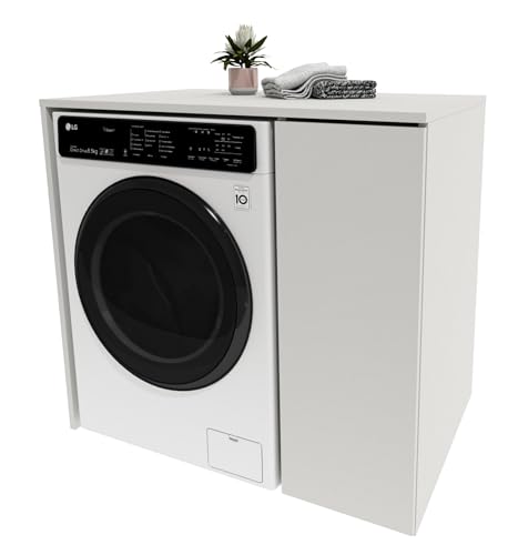 möbelkap Waschmaschinenumbauschrank für Waschmaschine, Weiß – Praktischer Badschrank Badezimmer Regal 96×88,5×66 cm aus laminierter Platte mit ABS-Kanten, platzsparend & stabil möbelkap Waschmaschinenumbauschrank für Waschmaschine, Weiß – Praktischer Badschrank Badezimmer Regal 96×88,5×66 cm aus laminierter Platte mit ABS-Kanten, platzsparend & stabil von möbelkap
