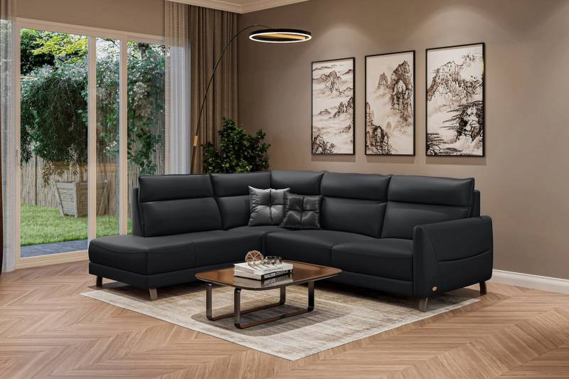 moebeloutlet.de Ecksofa Moebeloutlet.de Italian Luxus Ecksofa Leder-mit Relax & Schlaffunktion, Elektrische Relaxfunktion von moebeloutlet.de