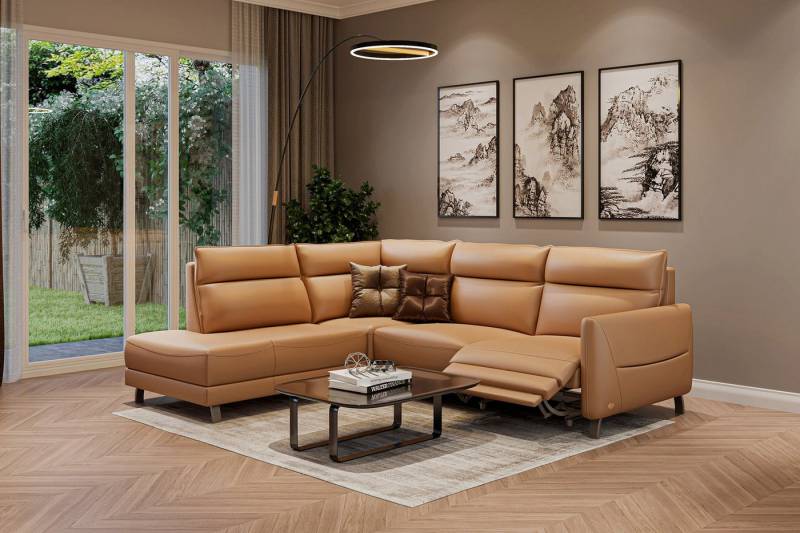 moebeloutlet.de Ecksofa Moebeloutlet.de Italian Luxus Ecksofa Leder-mit Relax & Schlaffunktion, Elektrische Relaxfunktion von moebeloutlet.de