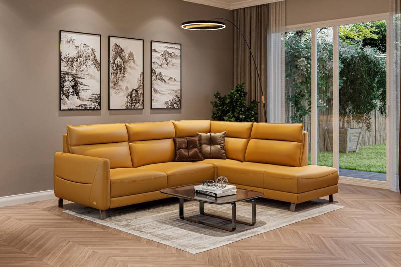 moebeloutlet.de Ecksofa Moebeloutlet.de Italian Luxus Ecksofa Leder-mit Relax & Schlaffunktion, Elektrische Relaxfunktion von moebeloutlet.de