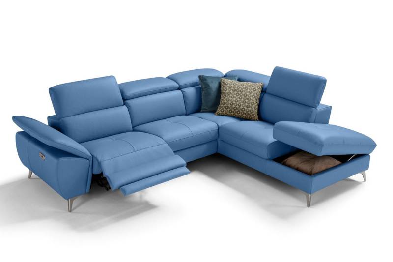 moebeloutlet.de Ecksofa Moebeloutlet.de – Italienisches Ledersofa mit Stauraum,Schlaffunktion, mit Relaxfunktion von moebeloutlet.de