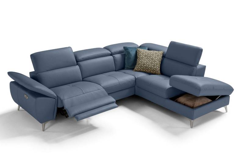 moebeloutlet.de Ecksofa Moebeloutlet.de – Italienisches Ledersofa mit Stauraum,Schlaffunktion, mit Relaxfunktion von moebeloutlet.de