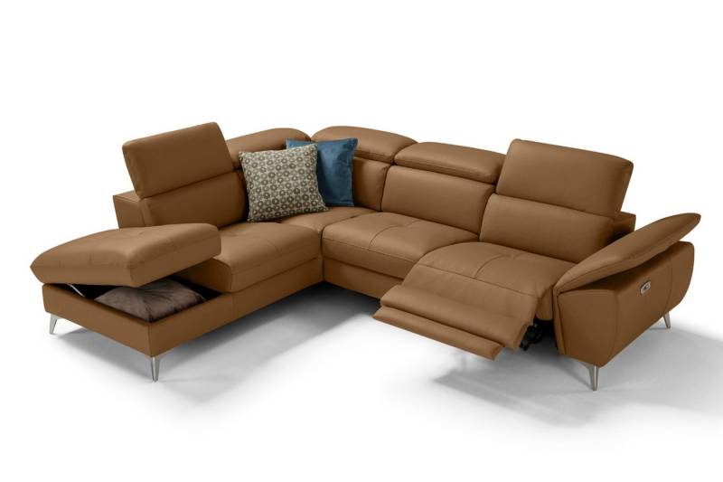 moebeloutlet.de Ecksofa Moebeloutlet.de – Italienisches Ledersofa mit Stauraum,Schlaffunktion, mit Relaxfunktion von moebeloutlet.de