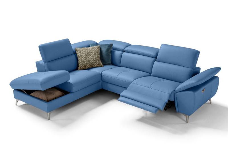 moebeloutlet.de Ecksofa Moebeloutlet.de – Italienisches Ledersofa mit Stauraum,Schlaffunktion, mit Relaxfunktion von moebeloutlet.de