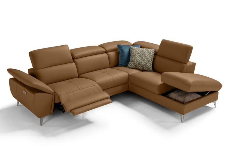 moebeloutlet.de Ecksofa Moebeloutlet.de – Italienisches Ledersofa mit Stauraum,Schlaffunktion, mit Relaxfunktion von moebeloutlet.de