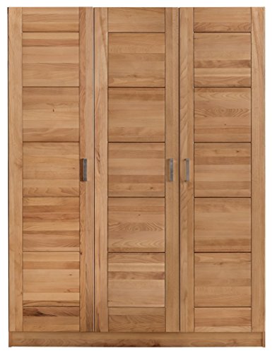 moebelstore24 Kleiderschrank Tollo 3 Türig Kernbuche Massiv geölt Schrank von moebelstore24