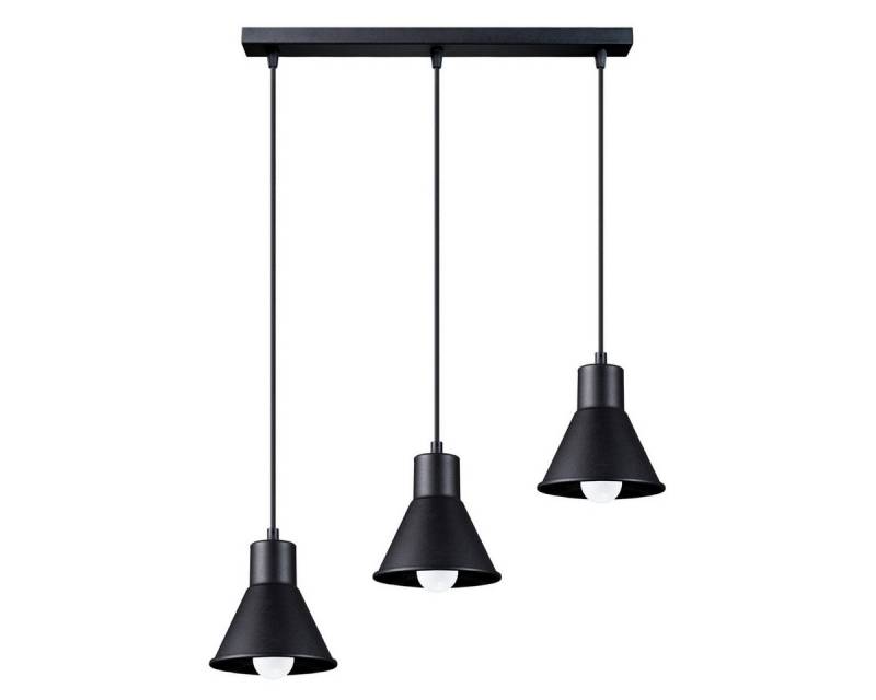 möbelvita Hängeleuchte Hängeleuchte LIRY 3 schwarz [E27], Riemenverstellung, NEIN von möbelvita