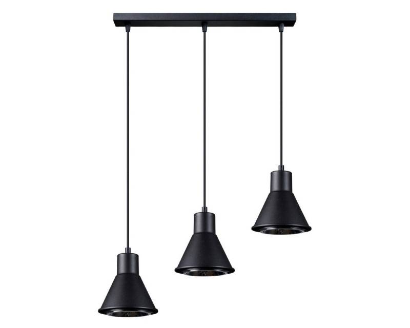 möbelvita Hängeleuchte Hängeleuchte LIRY 3 schwarz [ES111], Riemenverstellung, NEIN von möbelvita