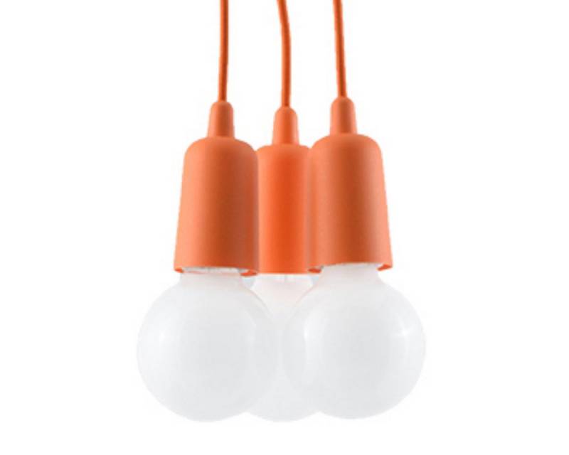 möbelvita Hängeleuchte Hängeleuchte LUMA 3 orange, Riemenverstellung, NEIN von möbelvita