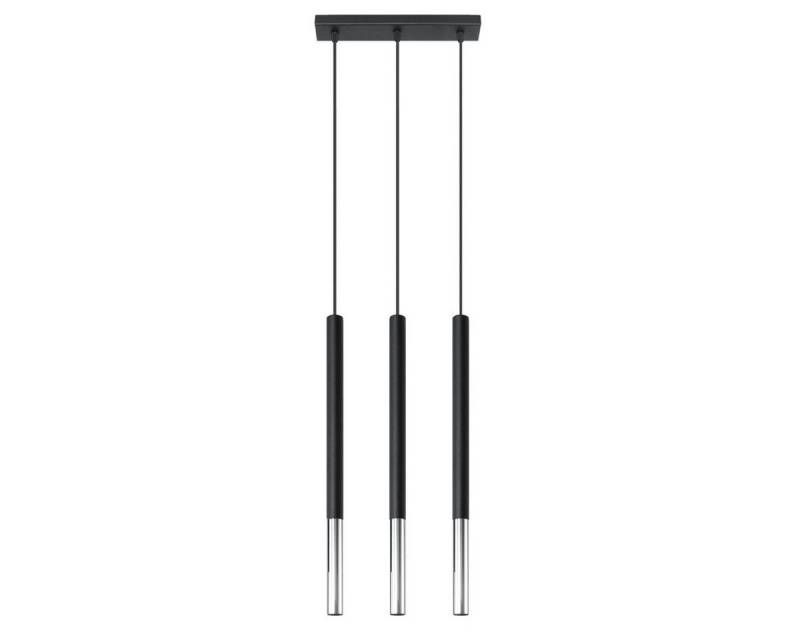 möbelvita Hängeleuchte Hängeleuchte SARA 3L schwarz/chrom, Riemenverstellung, NEIN von möbelvita