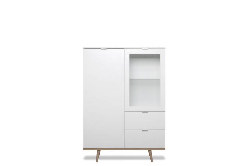 möbelvita Highboard Highboard Helsinki 53 weiß / Dekor Sonoma Eiche von möbelvita