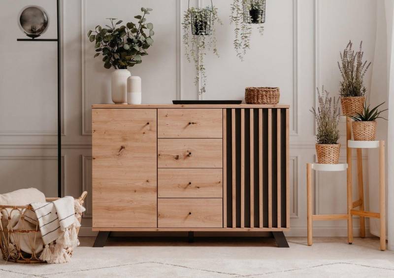 möbelvita Kommode Kommode Jakarta 01B in Artisan Oak / Anthrazit von möbelvita