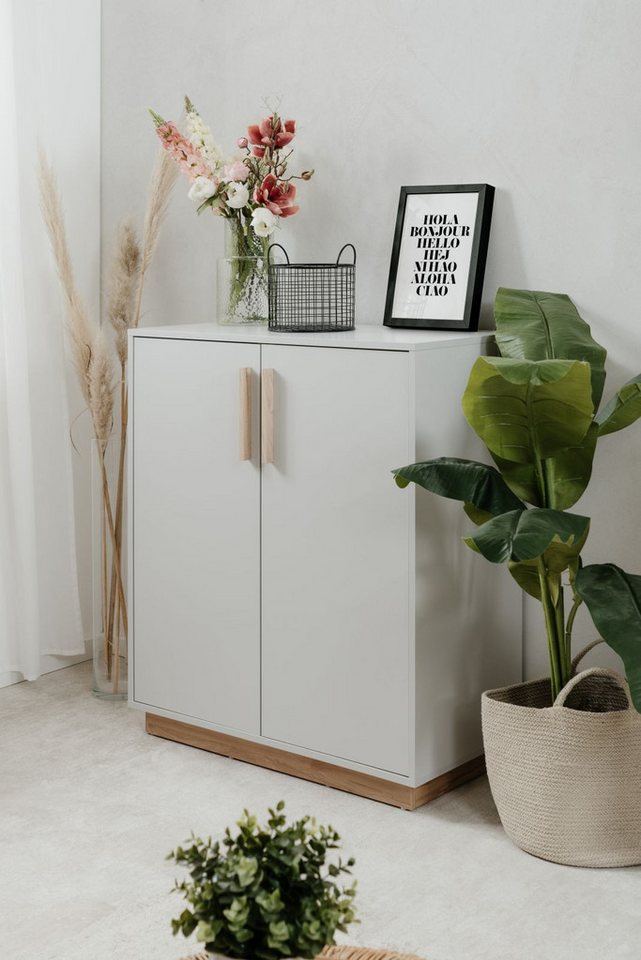 möbelvita Kommode Kommode Siena 01A in steingrau / Dekor Jackson Hickory möbelvita Kommode Kommode Siena 01A in steingrau / Dekor Jackson Hickory von möbelvita