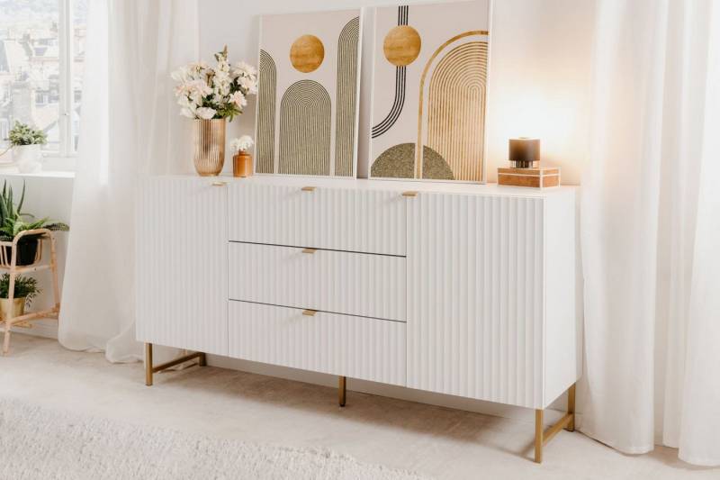 möbelvita Sideboard Sideboard Turin 51A - Mattweiß mit Soft-Close-Türen von möbelvita