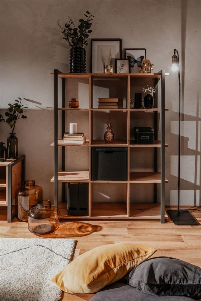 möbelvita Standregal Regal Portland 31 in Artisan Oak - Griffleiste mit Schrägkante von möbelvita