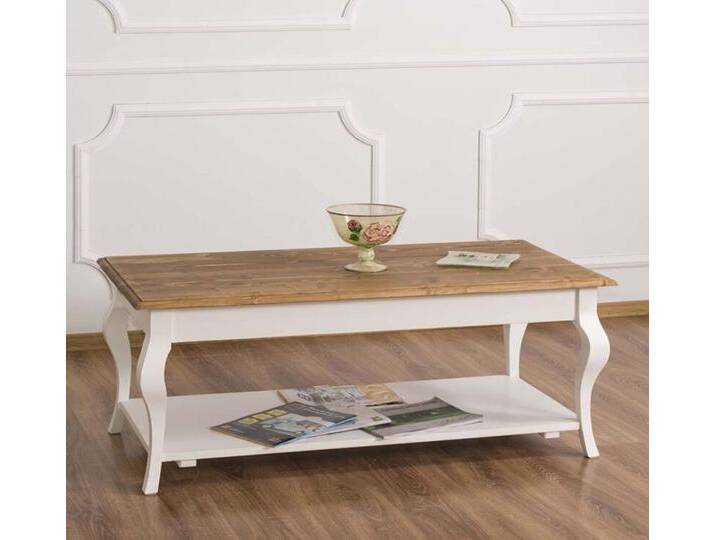 Couchtisch französischer Landhausstil, weiß-braun von moebro
