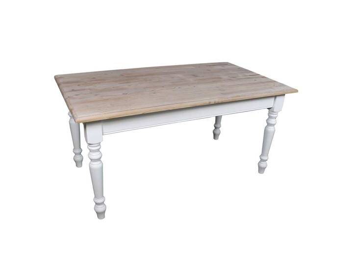 Gedrechselter Landhaus Esstisch weiß-braun, 160 cm Gedrechselter Landhaus Esstisch weiß-braun, 160 cm von moebro