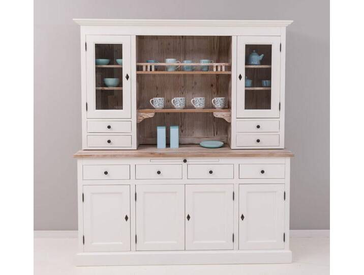 Großer Küchen-Buffetschrank weiß-tiefgebürstet von moebro