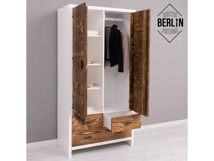 Kleiderschrank Berlin für Schlafzimmer weiß braun von moebro