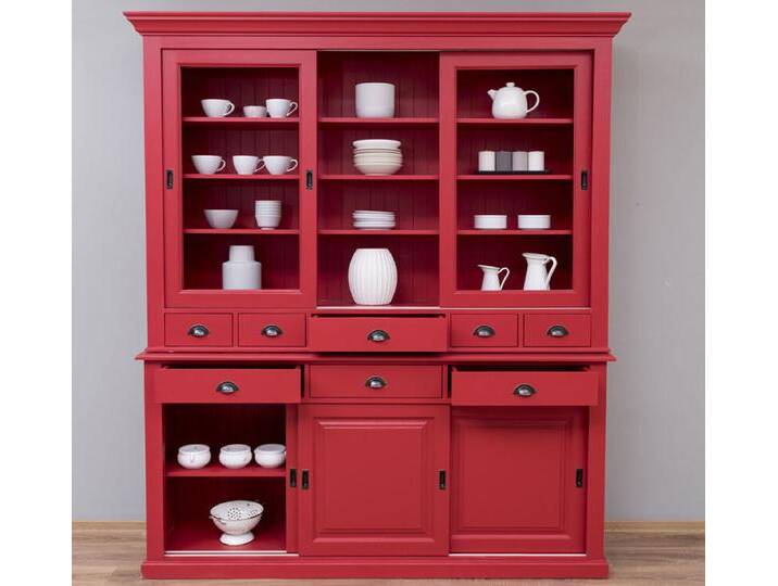 Landhaus Esszimmerschrank mit Schiebetüren rot von moebro