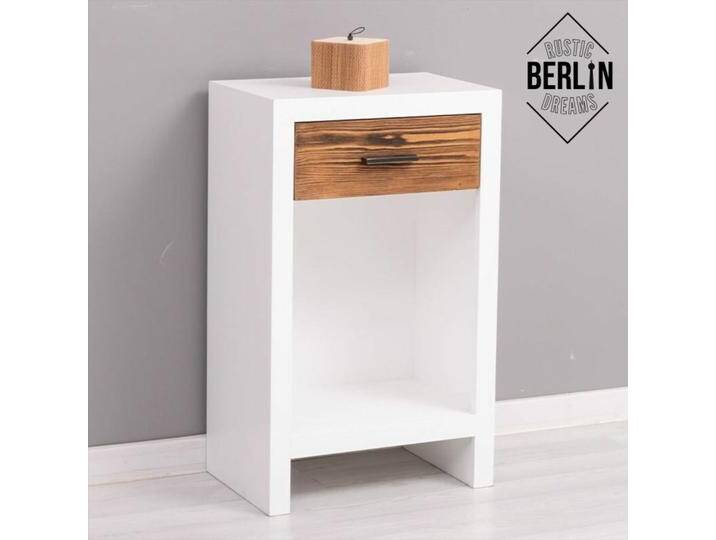 Nachttisch Berlin im Landhausstil, weiß braun von moebro